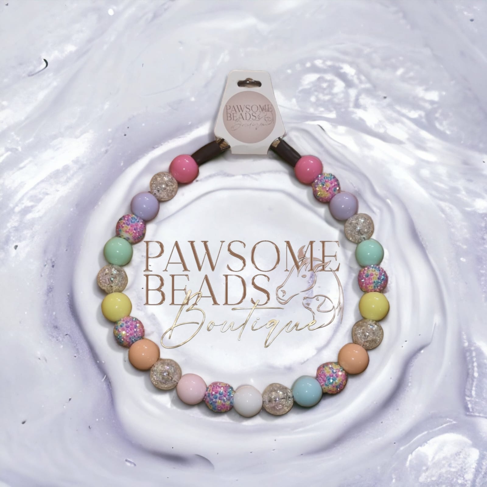 Pet Necklace Glossy Comfortable Beautiful Pet Dogs Beads Collar Durable |  eBay