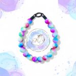 Slip on dog collar made from 20mm gumball shaped acrylic beads in ombre effect light pastel colours