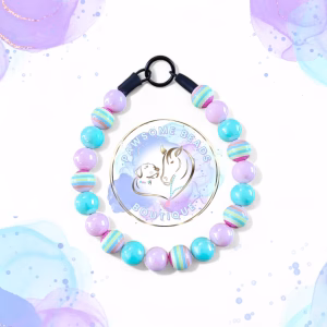 Slip on dog collar made from 20mm gumball shaped acrylic beads in pastel colours