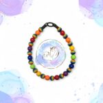 Slip on dog collar made from 20mm gumball shaped acrylic beads in pride colours