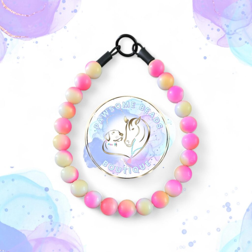 Slip on dog collar made from 20mm gumball shaped acrylic beads