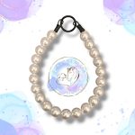 Beaded slip on dog collar made from 20mm round cream pearl acrylic beads
