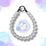 Beaded slip on dog collar made from 20mm round white pearl acrylic beads