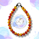 Beaded slip on dog collar made from 20mm round acrylic beads in ombre orange and yellow colours