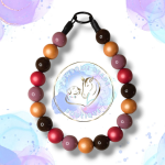 Beaded slip on dog collar made from 20mm round acrylic beads in autumn colours