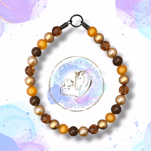 Beaded slip on dog collar made from 20mm round acrylic beads in autumn colours