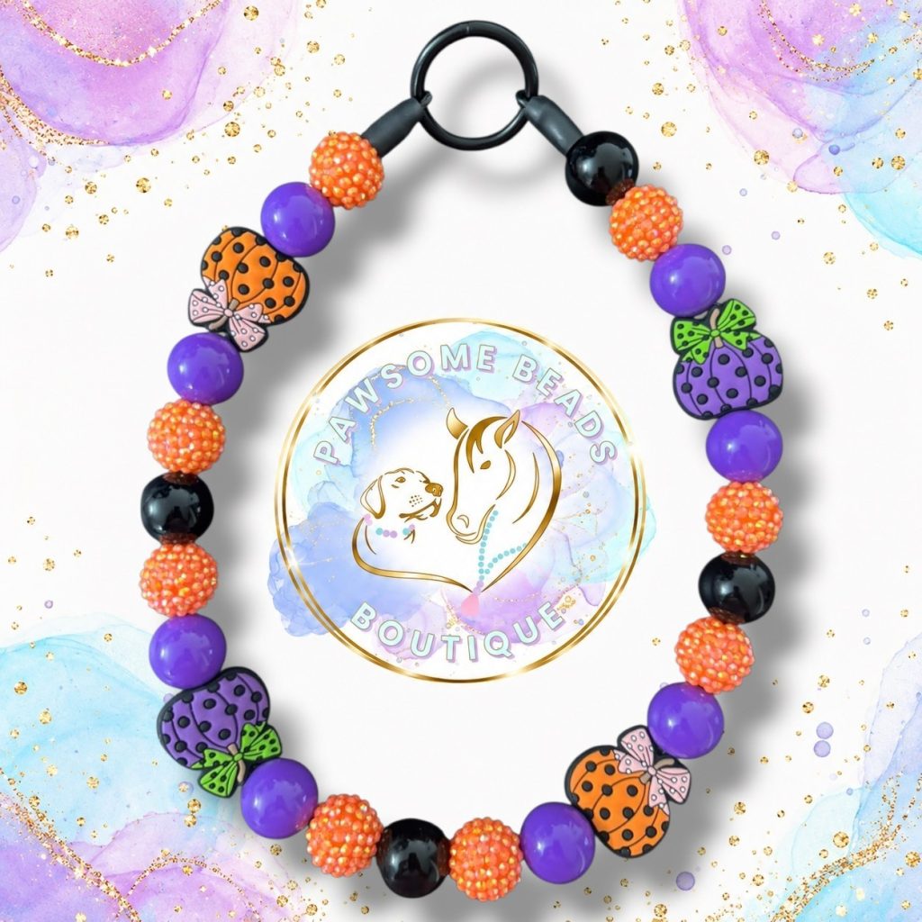 Halloween Pumpkins Beaded Dog Collar | Necklace