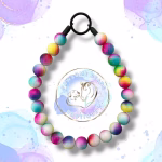 Beaded slip on dog collar made from 20mm round acrylic beads in ombre colours