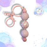 Breast Cancer Beaded Key Ring