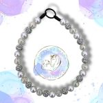 Silver christmas beaded dog collar from Pawsome Beads Boutique.
