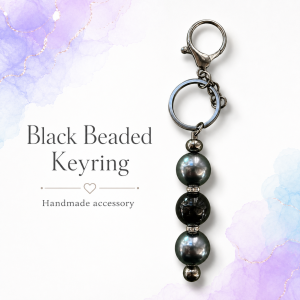 Black Beaded Key Ring