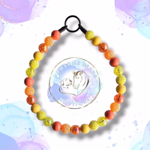 Beaded dog collar from Pawsome Beads Boutique made from 20mm acylic beads in a range of colours