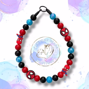 Superhero dog collar from Pawsome Beads Boutique in a Spider-Man style