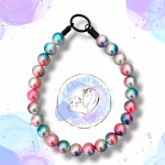 Beaded slip on dog collar made from 20mm round acrylic beads in ombre colours
