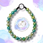 Beaded slip on dog collar made from 20mm round acrylic beads in ombre colours