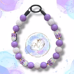 Beaded dog collar from Pawsome Beads Boutique made from 20mm acylic beads in blue and purple colours featuring ice cream feature beads