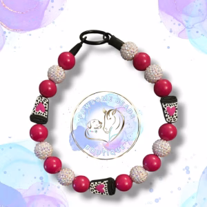 Beaded dog collar from Pawsome Beads Boutique made from 20mm acylic beads and silicione feature beads