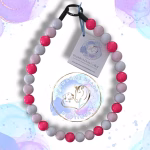 Beaded dog collar from Pawsome Beads Boutique. Made from round 20mm acrylic beads in vibrant collars.