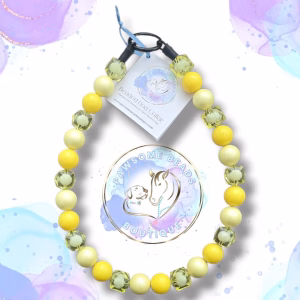 Beaded dog collar from Pawsome Beads Boutique. Made from round 20mm acrylic beads in vibrant collars.
