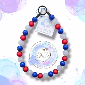 Beaded dog collar from Pawsome Beads Boutique. Made from round 20mm acrylic beads in vibrant collars.