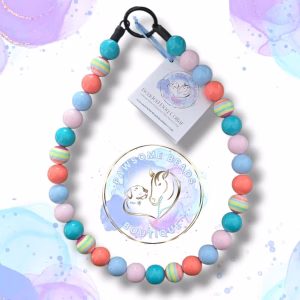Beaded dog collar from Pawsome Beads Boutique. Made from round 20mm acrylic beads in vibrant collars.