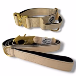 Photo of Pawsome Beads Boutique Dual Handle Lead and Tactical Collar set in cream