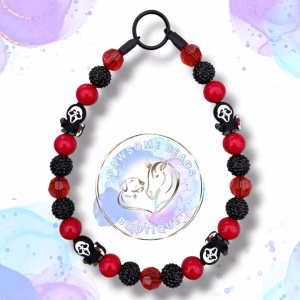 Halloween beaded dog collar from Pawsome Beads Boutique in a Scream style