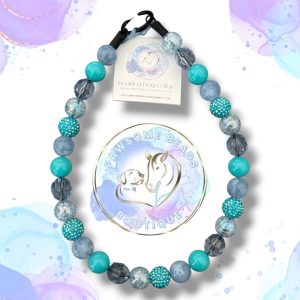 Ocean Blue Beaded Dog Collar | Necklace