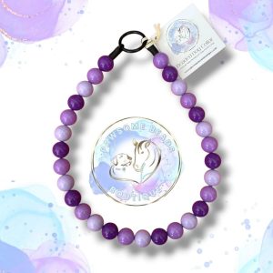 Pre-made slip on dog collar in silver beads from Pawsome Beads Boutique