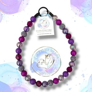 Pre-made slip on dog collar in silver beads from Pawsome Beads Boutique