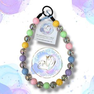 Pre-made slip on dog collar in silver beads from Pawsome Beads Boutique