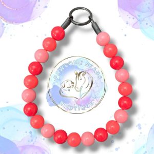 Pink beaded dog collar from Pawsome Beads Boutique