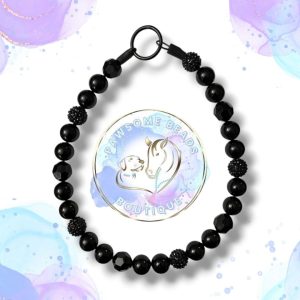 Black beaded dog collar from Pawsome Beads Boutique