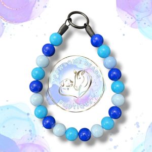 Blue beaded dog collar from Pawsome Beads Boutique