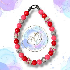 Valentine's beaded dog collar from Pawsome Beads Boutique