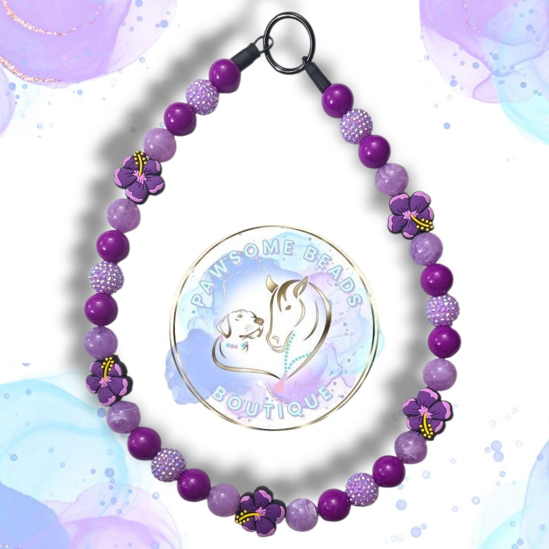 Orchid Charm Beaded Dog Collar | Necklace