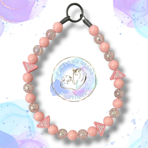 Designer-inspired beaded dog collar on neutral background by Pawsome Beads Boutique