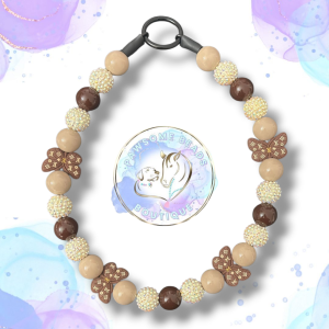 Designer-inspired beaded dog collar on neutral background by Pawsome Beads Boutique