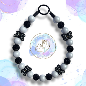 Designer-inspired beaded dog collar on neutral background by Pawsome Beads Boutique