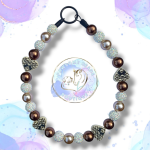 Designer-inspired beaded dog collar on neutral background by Pawsome Beads Boutique