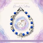Scotland World Cup 2026 inspired beaded dog collar featuring nation colours and silione football feature beads