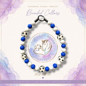 Scotland World Cup 2026 inspired beaded dog collar featuring nation colours and silione football feature beads