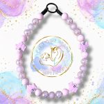 Boo-tiful Pink pastel pink and lilac Halloween beaded dog collar with ghost feature beads and sparkling crystal-style beads
